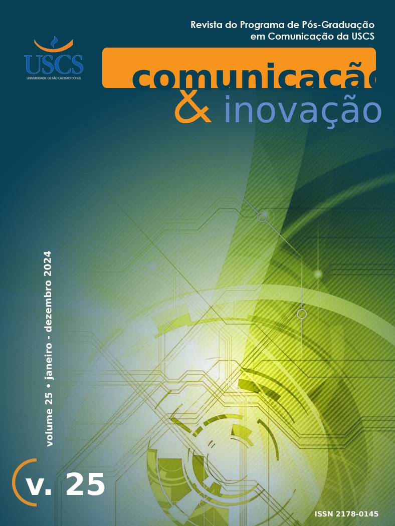 					View Vol. 25 (2024): COMUNICAÇÃO & INOVAÇÃO
				