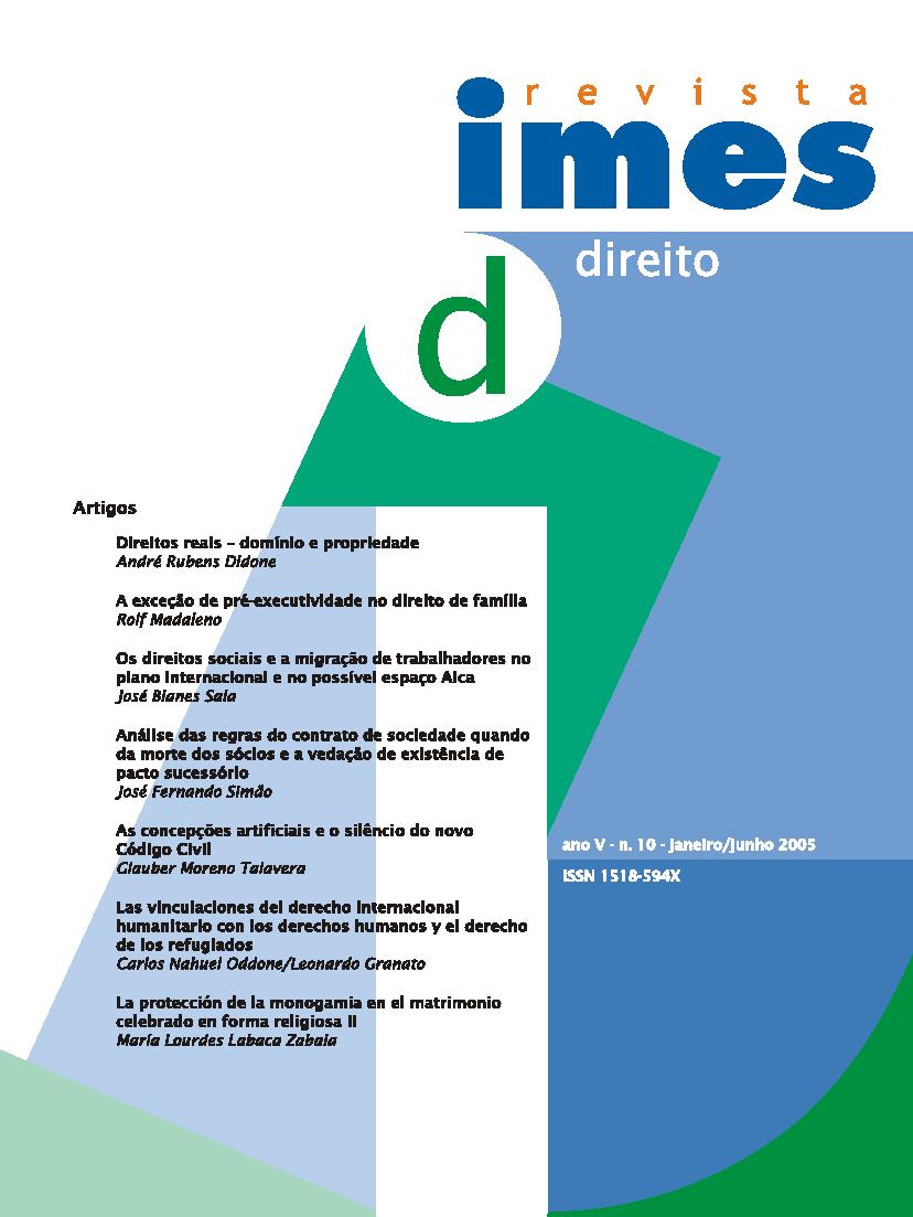 					Visualizar n. 10 (2005): Revista IMES de Direito
				