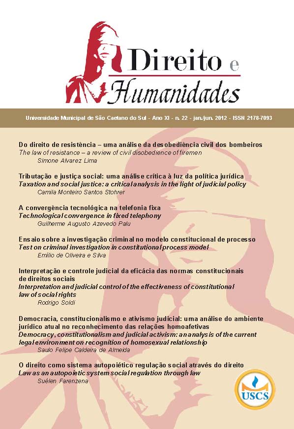 					View No. 22 (2012): Direito e Humanidades
				