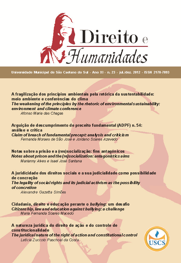 					View No. 23 (2012): Direito e Humanidades
				