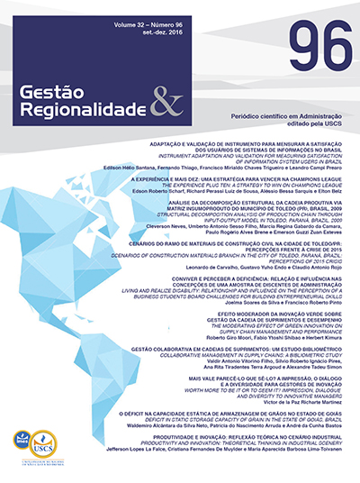 					Visualizar v. 32 n. 96 (2016): Gestão & Regionalidade
				