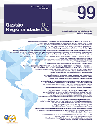 					Visualizar v. 33 n. 99 (2017): Gestão & Regionalidade
				