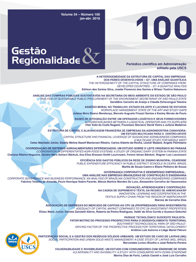 					Visualizar v. 34 n. 100 (2018): Gestão & Regionalidade
				