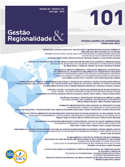 					Visualizar v. 34 n. 101 (2018): Gestão & Regionalidade
				
