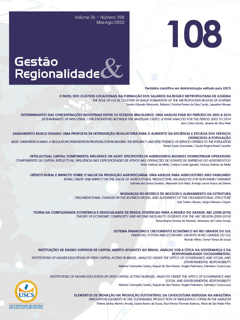 					Visualizar v. 36 n. 108 (2020): GESTÃO & REGIONALIDADE
				