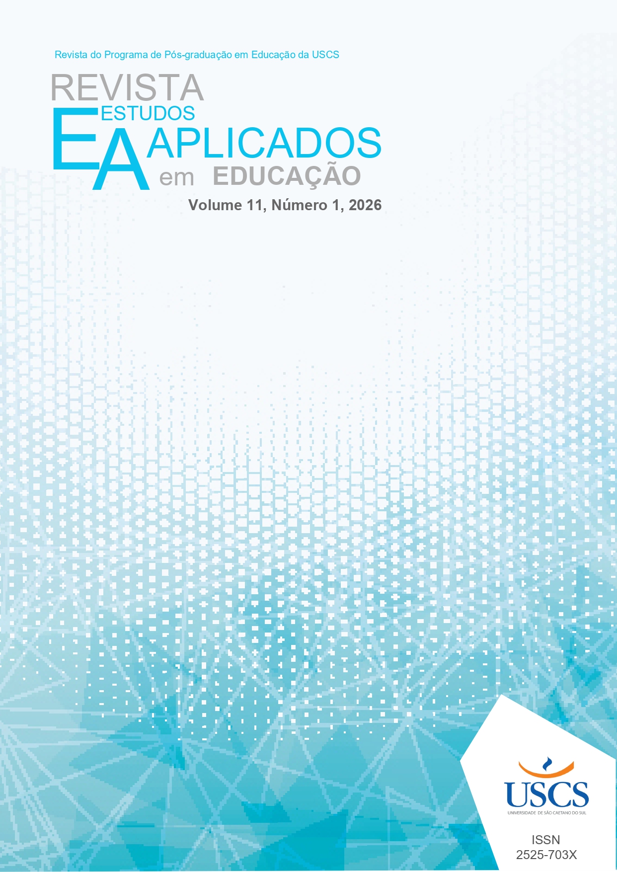 					Visualizar v. 11 n. 1 (2026): REVISTA ESTUDOS APLICADOS EM EDUCAÇÃO - REAe
				